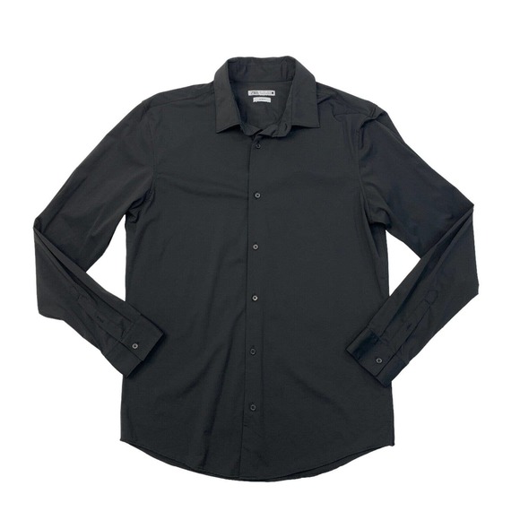 Zara Shirts Zara Slim Fit Dress Shirt Mens L Large Black Long